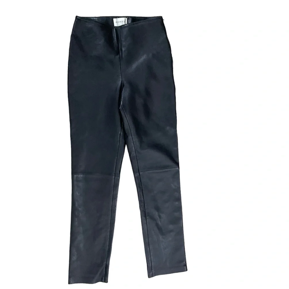 Hugo Buscati Collection Vintage Lined Black 100% leather Pants size 6T